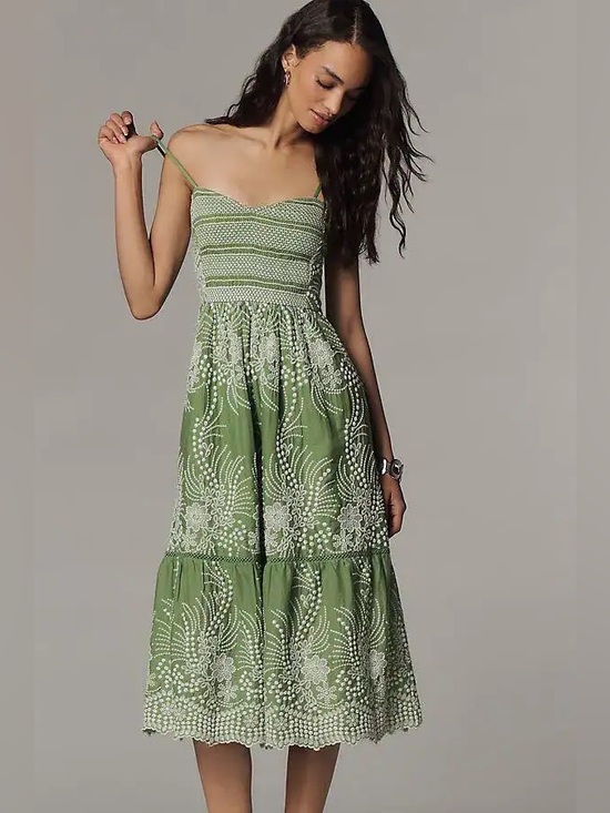 Anthropologie Dresses & Skirts - Anthropologie 
Sleeveless Sweetheart Tiered Midi Dress
